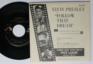 Elvis Presley RCA Picture Sleeve EP EPA - 4368 1962 2