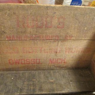 Owosso,  Mich.  HOODS Owosso Bottling Wooden Crate & 2 Bottles MICHIGAN MI 6