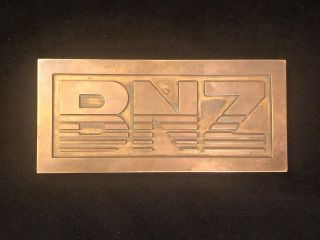 Vintage Bnz Materials Industrial Insulation Brass Paperweight Johns Manville