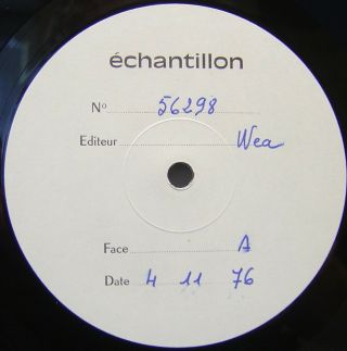 Frank Zappa,  Lp,  France: Zoot Allures,  Test Pressing