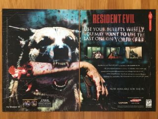 Resident Evil Ps1 Playstation 1 Sega Saturn Pc 1997 Poster Ad Art Promo Official