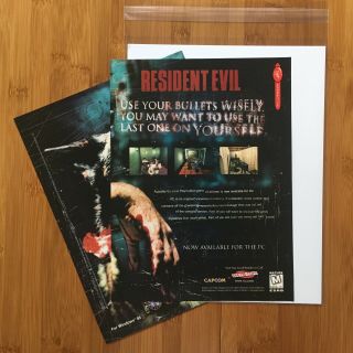 Resident Evil PS1 Playstation 1 Sega Saturn PC 1997 Poster Ad Art Promo Official 2