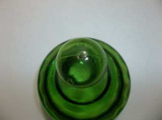 Vintage Italian Art Glass Apothecary Jar GREEN OPTIC 5