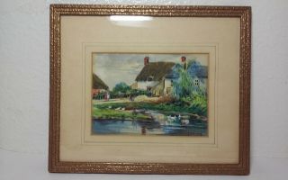 Spectacular Antique Watercolor Painting,  Frame Signed P.  Gayling