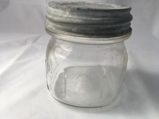 Vintage Clear BALL SPECIAL Ribbed WIDE MOUTH PINT Fruit Jar & Zinc Cap 4