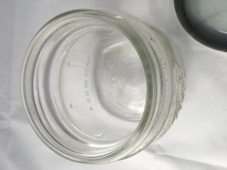 Vintage Clear BALL SPECIAL Ribbed WIDE MOUTH PINT Fruit Jar & Zinc Cap 8