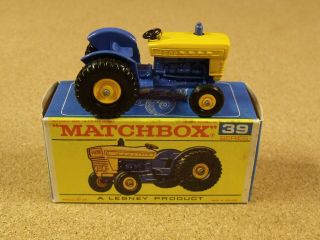 Old Vintage Lesney Matchbox 39 Ford Tractor Box