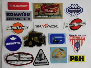 Oilfield Rig Manitowoc Mammoet Liebherr Komatsu P&h Hardhat Sticker Machinery