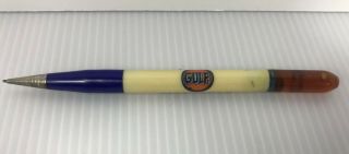 Vintage Gulf Oil Mechanical Pencil Oil Filled Top Gulfpride Clip Hagerstown Md