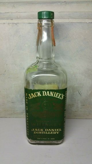 Vintage One Quart Jack Daniels Green Label Bottle