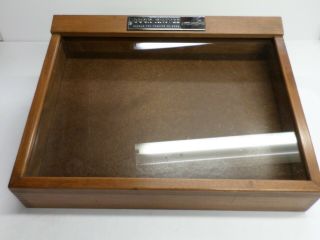 Vintage " Buck Knives " Counter Top Store Display - Wood Frame W/ Glass Top