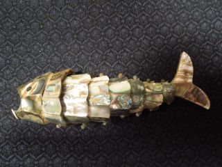 Vintage Mexican Ca1940s/50s Articulated Abalone Shell Fish Bottle Opener