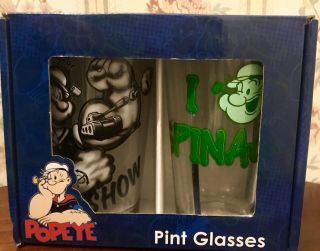 (2) 2011 Popeye Pint Glasses