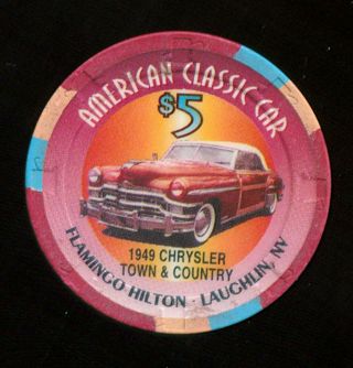 Classic Car 1949 Chrysler T&c $5 Casino Chip Laughlin