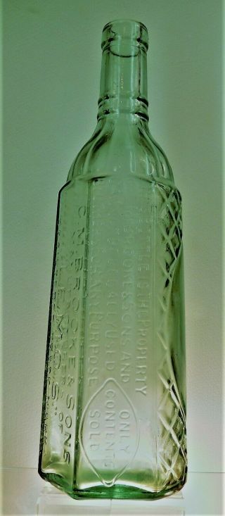 Antique Bottle C.  M.  Brooke & Son Large Lemon Trade Mark Cordial Old Bottle 1920 