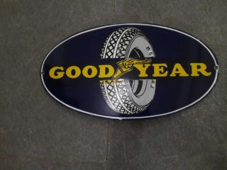 Porcelain Goodyear Enamel Sign 12 X 18 Inches