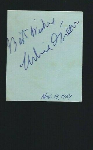 Urbie Green Signed Card Jazz Trombone Played With Woody Herman