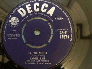 Jamie Lee And The All Stars In The Night 7” Vinyl Decca 11571 Ex Ex Original1963