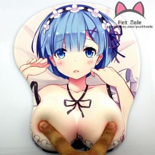 Re:life In A Different World From Zero Rem 3d Silica Gel Mouse Pad Soft Breast