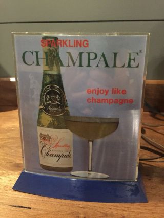 Sparkling Champale Vintage Back Bar Sign Light Lighted Motion Bubbler Iroquois