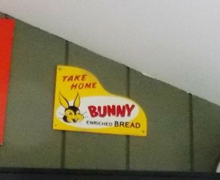 Take Home Bunny Bread Advertising Screen Door Kick Push Sign