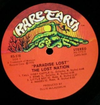 LOST NATION ' Paradise Lost ' NM Never played 1970 Psych LP in shrink 3