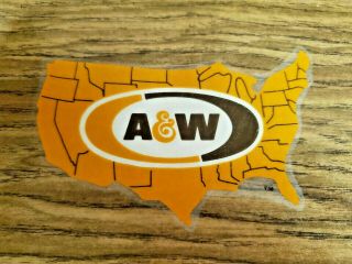 A & W Root Beer Vintage Tray A W Camtray Wood Grain Orange Brown Usa Map Logo Aw