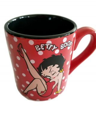 Betty Boop Coffee/tea Mug Nwot Red Polka Dots With Betty Boop In Red And Black