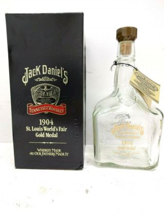 Jack Daniels 1904 St.  Louis Worlds Fair Gold Medal Bottle Box Tag Stopper Empty