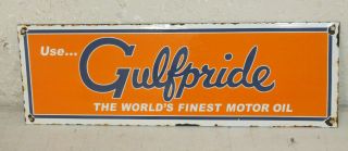Gulfpride Gulf Oil Porcelain Signs Vintage Style Gas Pump Plate Advertising