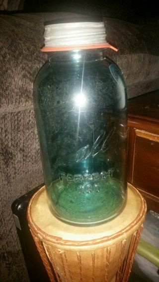 13 Rare Vintage 1923 - 1933 Ball Perfect Mason Blue 1/2 Gallon Canning Jar