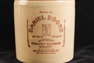 Daniel Boone Kentucky Straight Bourbon Whiskey Liquor Stoneware Jug 1974 V78 3