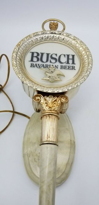 Vintage Busch Bavarian Beer Wall Sconce Electric Sign Light Lamp Gold Antique 2