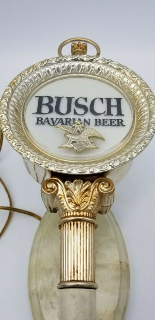 Vintage Busch Bavarian Beer Wall Sconce Electric Sign Light Lamp Gold Antique 3