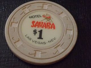 Hotel Sahara Casino $1 Hotel Casino Gaming Chip Las Vegas,  Nv