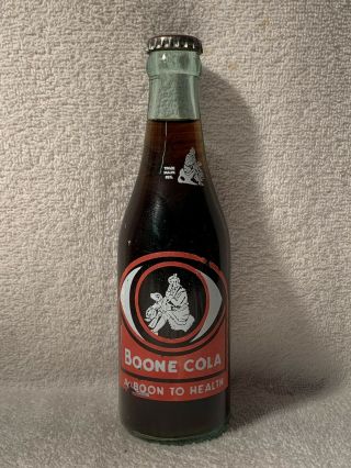 Full 7oz Boone Cola Acl Soda Bottle Boone Rock Spencer,  N.  C.