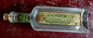 Cannabin Bottle Whitall Tatum Aqua Glass Apothecary Cork Jar Stash