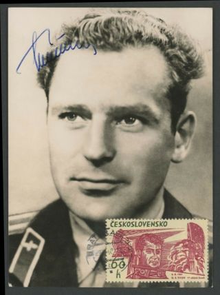 Space - Russia - 1961 Vostok 2 - Card Signed By Cosmonaut Gherman Stepanovich Titov