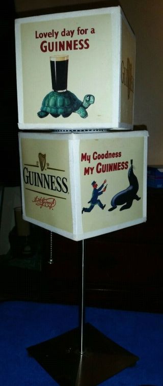 Vintage Guinness Beer Desk Lamp 2 Shades Great