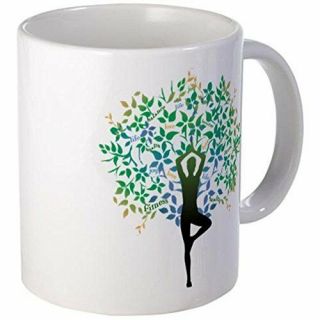 11oz Mug Yoga Tree Pose - Printed Ceramic Coffee Tea Cup Gift