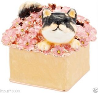 Shiba Inu Jewelry Box Japanese Dog Figure Black Collectible Gift Box Japan F/s