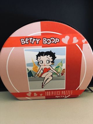Betty Boop 100 Piece Puzzle Zipper Classic Design Tin Case