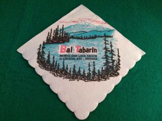 Early Casino Paper Napkin Bal Tabarin North End Lake Tahoe @ Crystal Bay,  Nv