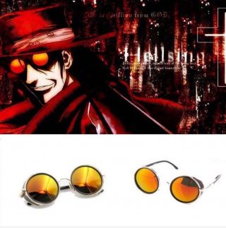 Hellsing Alucard Vampire Hunter Tailored Cosplay Glasses Prop Orange Sunglasses