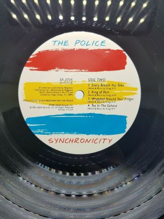 THE POLICE SYNCHRONICITY VINYL RECORD LP / 1983 NM In Shrink Blue Vinyl 8