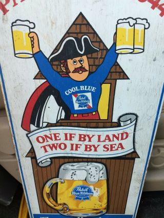 Vintage Pabst Blue Ribbon Beer Sign Wooden One By Land Nautical PBR Man cave Bar 2