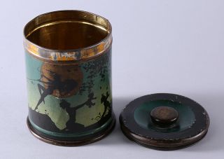 1920s Henry Clive Canco Tin Dancing Nymphs And Satyr In Silhouette Cigar Tin NR 6