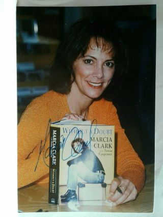 Marcia Clark Authentic Hand Signed 4x6 Photo - O J Simpson Murder Trial
