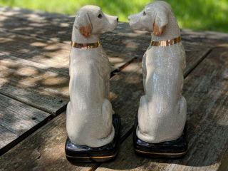 Takahashi of San Francisco.  Vintage Pair Yellow Lab Figurines.  From Japan 2