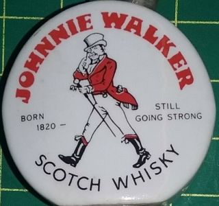 Johnnie Walker Scotch Whiskey Porcelain Pourer Spout Vintage Liquor Bar Pub